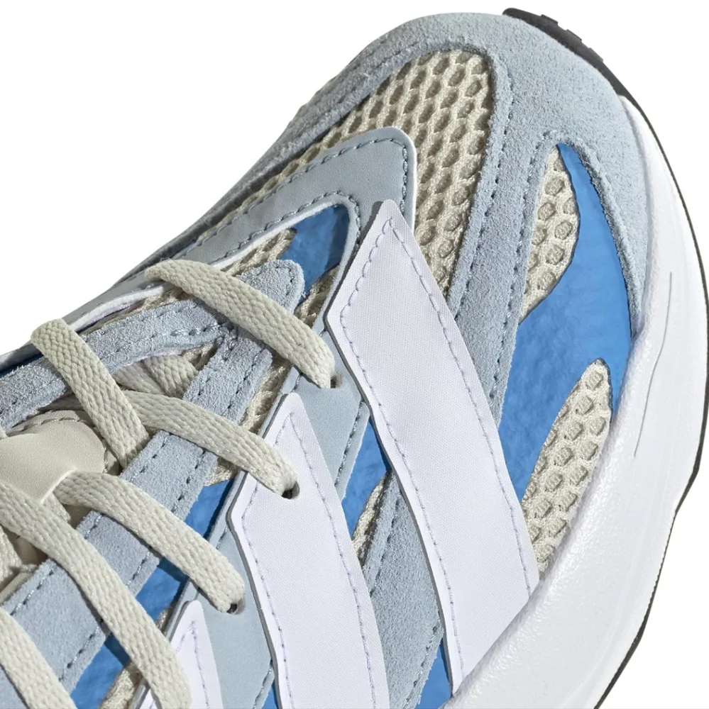 adidas Boys Lightblaze Running Sneakers Shoes - Off White And Blue